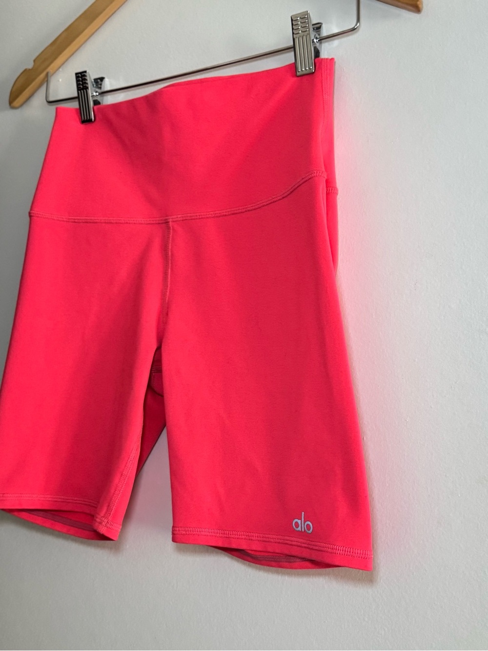 ALO Yoga High-Rise Bike Shorts in Neon Pink